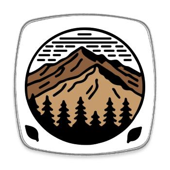 MOUNTAIN Cartoon - Square fridge magnet - white - Front