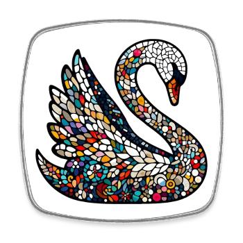 Swan - Square fridge magnet - white - Front