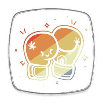 Vintage Boxing Gloves Comic - Square fridge magnet - white - Front