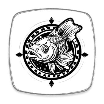 KARPFEN FISCHE - Viereckiger Kühlschrankmagnet - Weiß - Vorne