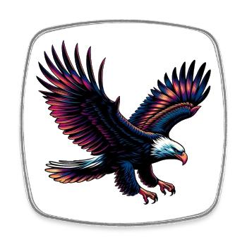 Aigle - Magnet carré - blanc - Devant
