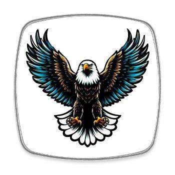 Adler - Viereckiger Kühlschrankmagnet - Weiß - Vorne