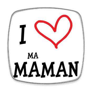 J'aime ma maman - Fête des Mères - Magnet carré - blanc - Devant