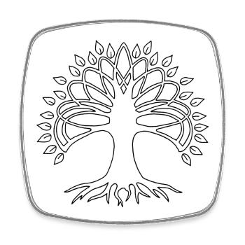 Black Tree of Life - Square fridge magnet - white - Front