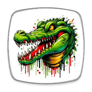 Alligator Crocodile - Square fridge magnet - white - Front