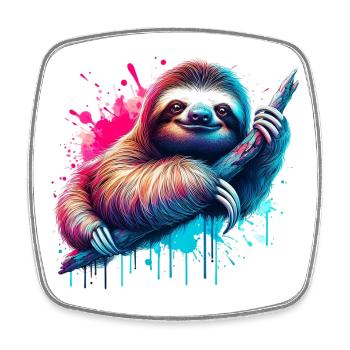 Faultier - Viereckiger Kühlschrankmagnet - Weiß - Vorne