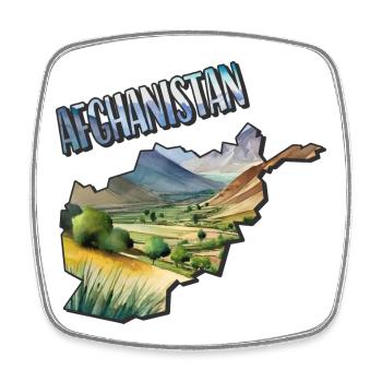 Aquarell Landkarte Afghanistan - Viereckiger Kühlschrankmagnet - Weiß - Vorne