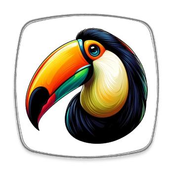 Toucan - Square fridge magnet - white - Front