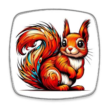 Squirrel - Square fridge magnet - white - Front