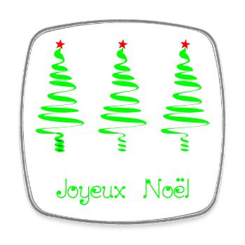 WEIHNACHTEN. FROHE WEIHNACHTEN. FROHE WEIHNACHTEN. TANNE. NATUR. - Viereckiger Kühlschrankmagnet - Weiß - Vorne