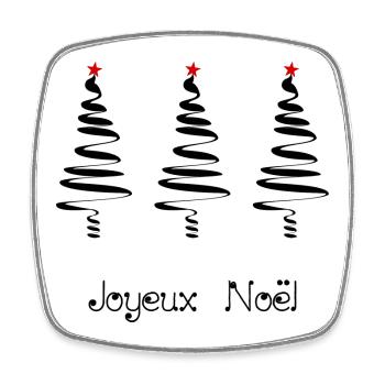 SANTA CLAUS. CHRISTMAS. MERRY CHRISTMAS. MERRY CHRISTMAS - Square fridge magnet - white - Front