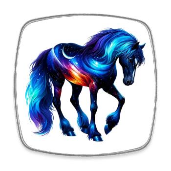 Cheval - Magnet carré - blanc - Devant