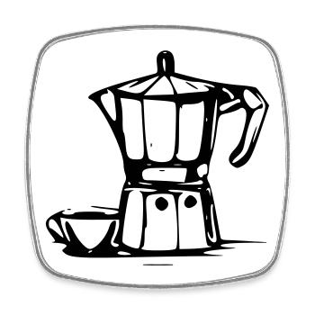 Bialetti - Magnet carré - blanc - Devant