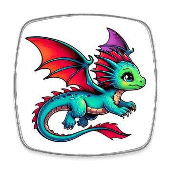 Dragon - Square fridge magnet - white - Front