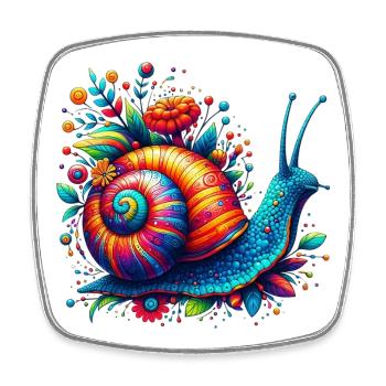 Snail - Square fridge magnet - white - Front