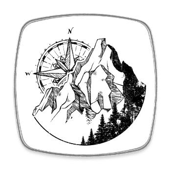 Berg-Entdecker - Viereckiger Kühlschrankmagnet - Weiß - Vorne