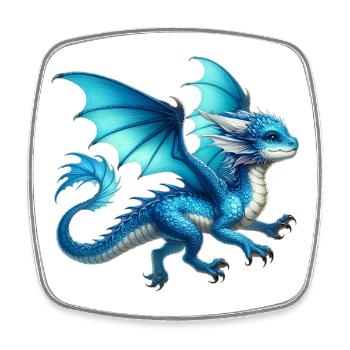 Dragon - Square fridge magnet - white - Front