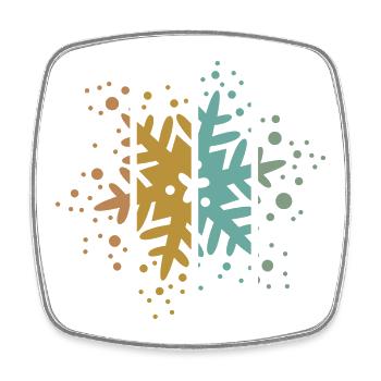 retro snowflake winter outfit christmas icon - Square fridge magnet - white - Front