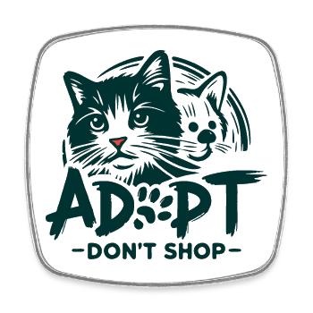 Adopt don't shop 1 - Square fridge magnet - white - Front