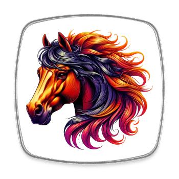 Horse - Square fridge magnet - white - Front