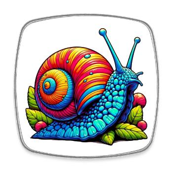 Snail - Square fridge magnet - white - Front