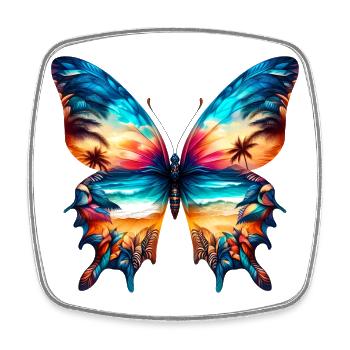Butterfly - Square fridge magnet - white - Front