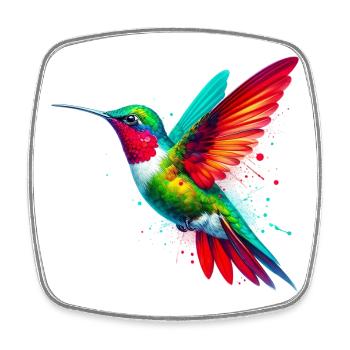 Colibri - Magnet carré - blanc - Devant