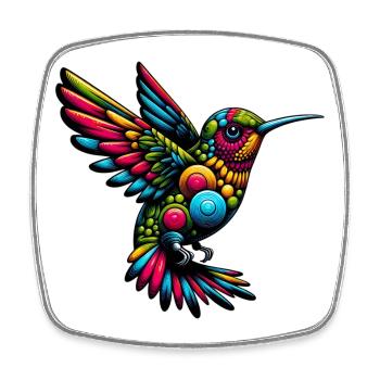 Kolibri - Viereckiger Kühlschrankmagnet - Weiß - Vorne