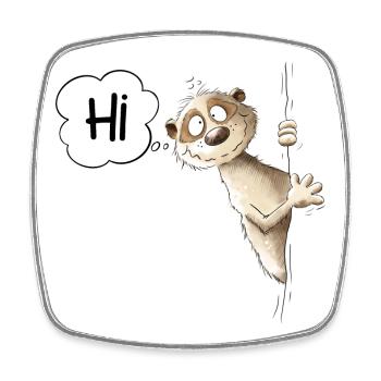 Hi Meerkat I Wild Animals - Square fridge magnet - white - Front