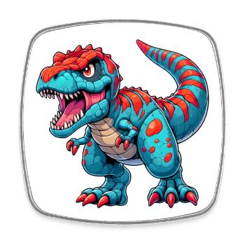 Dinosaur - Square fridge magnet - white - Front