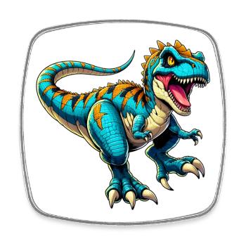 Dinosaur - Square fridge magnet - white - Front