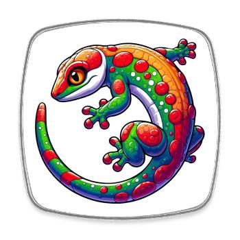 Gecko - Square fridge magnet - white - Front