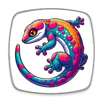 Gecko - Square fridge magnet - white - Front