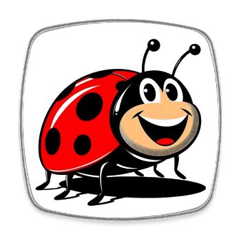 Ladybird - Square fridge magnet - white - Front