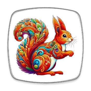 Squirrel - Square fridge magnet - white - Front
