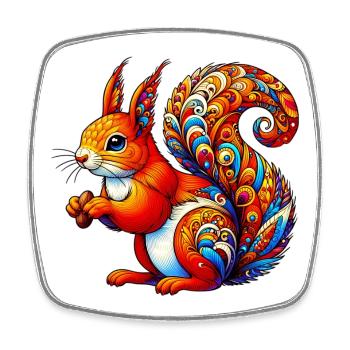 Squirrel - Square fridge magnet - white - Front