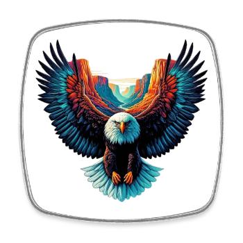Adler - Viereckiger Kühlschrankmagnet - Weiß - Vorne