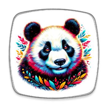 Panda - Viereckiger Kühlschrankmagnet - Weiß - Vorne