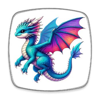 Dragon - Square fridge magnet - white - Front