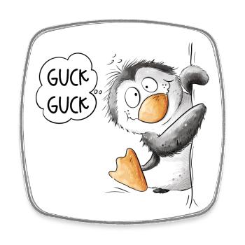 Guck Guck Pinguin Wildtier Tiermotiv Cartoon - Viereckiger Kühlschrankmagnet - Weiß - Vorne