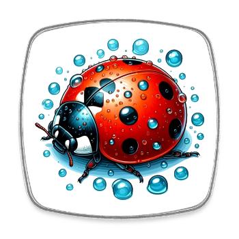 Ladybird - Square fridge magnet - white - Front