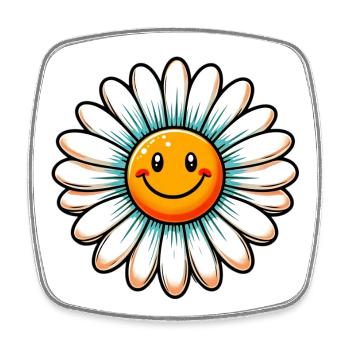 Gänseblümchen - Viereckiger Kühlschrankmagnet - Weiß - Vorne