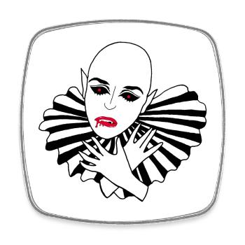 Vintage manga vampire woman - Square fridge magnet - white - Front