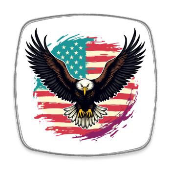 Bald eagle - Square fridge magnet - white - Front