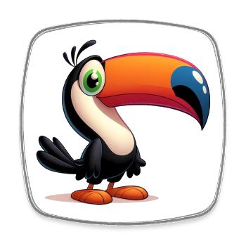 Toucan - Square fridge magnet - white - Front