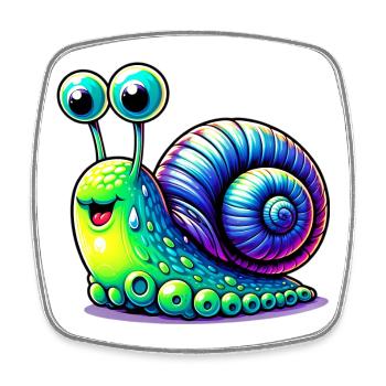 Snail - Square fridge magnet - white - Front