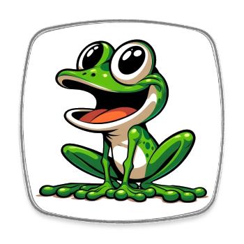 Grenouille - Magnet carré - blanc - Devant