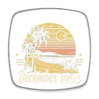 Décembre 1953 Cadeau d’anniversaire Décembre 1953 - Magnet carré - blanc - Devant