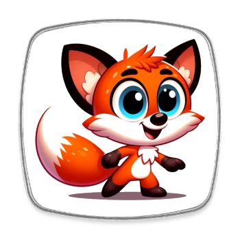 Renard - Magnet carré - blanc - Devant