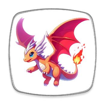 Dragon - Square fridge magnet - white - Front